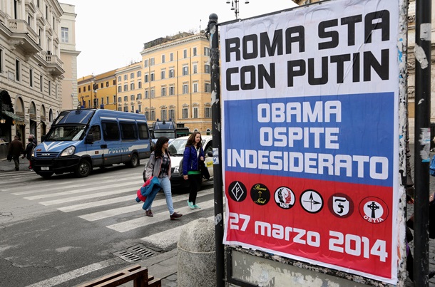 Визит Обамы в Италию омрачили поддержавшие Путина римляне Визит Обамы в Италию омрачили поддержавшие Путина римляне