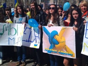 Как в Луганске на митинг за едЫну краину студентов сгоняли