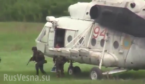 "Черные человечки" высадились из вертолета на въезде в Краматорск