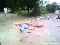 Луганск: последствия обстрела центра города 18.07.2014 18+