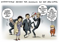 Саммит АТР карикатуры, посуда и Пэн Лиюань