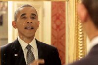 Барак Обама снял свои кривляния перед зеркалом на видео