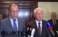 Пресс-подход Сергея Лаврова по итогам встречи с генсеком Совета Европы