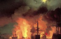 245 лет назад русская эскадра уничтожила турецкий флот в Чесменском сражении