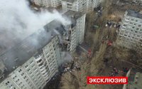 Частичное обрушение жилого дома в Волгограде — видео с квадрокоптера