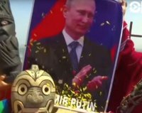 Перуанские шаманы пытаются заглянуть в 2016 год с помощью портрета Путина