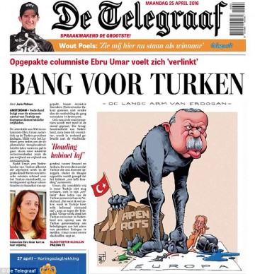 Голландская газета изобразила Эрдогана на карикатуре в виде обезьяны