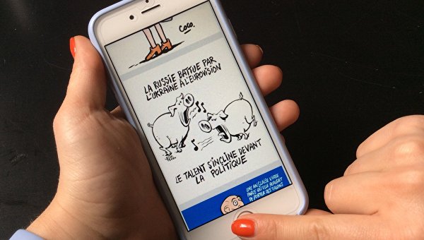 Новая карикатура Charlie Hebdo высмеивает итоги "Евровидения"