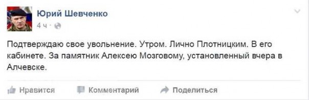 «Бронзовый Мозговой» стал причиной внутреннего конфликта в Донбассе