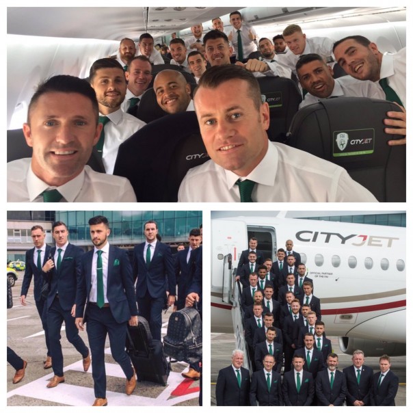 Cамолет Sukhoi Superjet 100 доставил ирландскую сборную на Евро-2016 Cамолет Sukhoi Superjet 100 доставил ирландскую сборную на Евро-2016