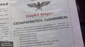 Сепаратистен, сдафайся: ВСУ забросали Донбасс псевдогитлеровскими агитками