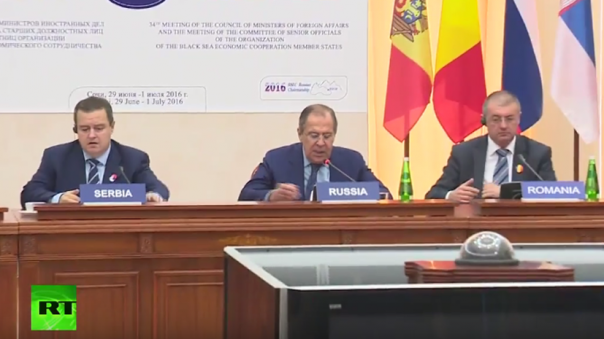 Совместная пресс-конференция глав МИД России, Сербии и Румынии — прямая трансляция