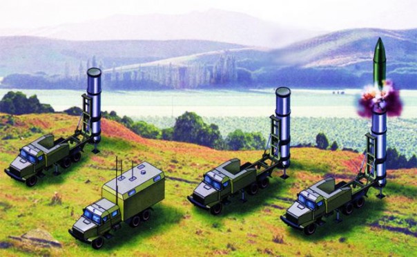 Ракетный «Гром» среди темного неба