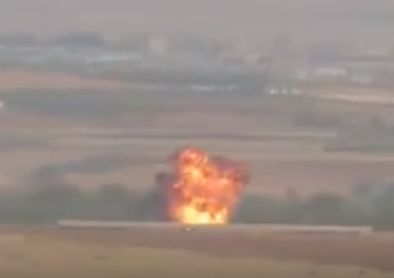 Молния: боевики заявили, что сбили Ми-34 ВКС России, показав кадры взрыва «Газели» ВВС САР