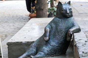 В День защиты животных в Стамбуле появился памятник коту, облокотившемуся на бордюр