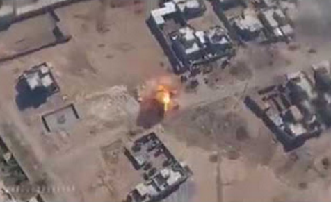 Ирак. Видео с БПЛА. Смертник ДАИШ атаковал на шахидмобиле танк Абрамс армии Ирака