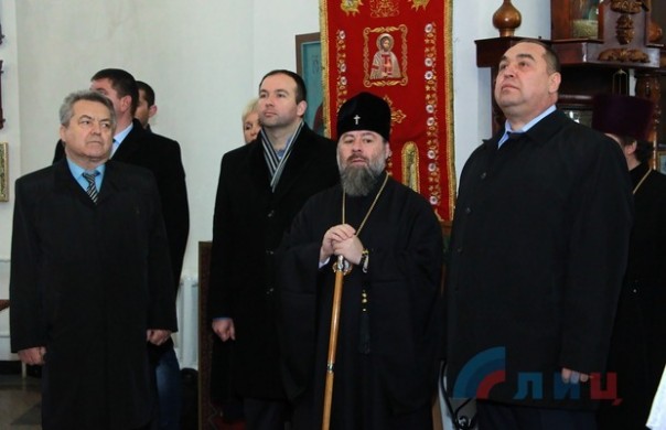 Глава ЛНР принял участие в установке в Луганске закладного камня памятника Александру Невскому