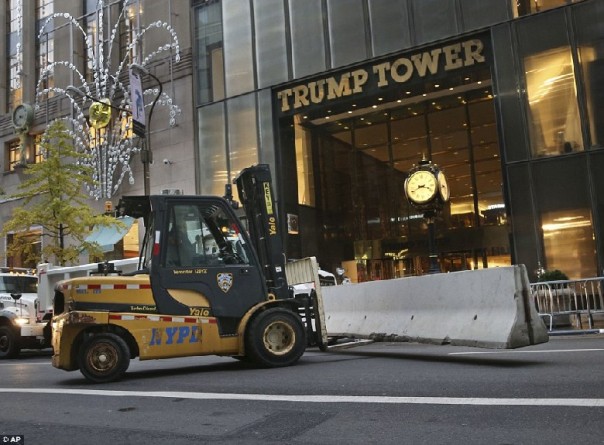 Трамп Тауэр превращен в крепость с бесполетной зоной над ним