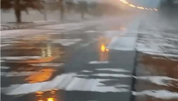 В Саудовской Аравии выпал снег