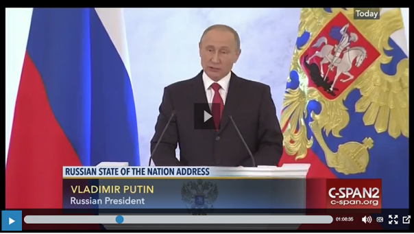 Канал правительственных трансляций США пустил в эфир выступление Путина Канал правительственных трансляций США пустил в эфир выступление Путина