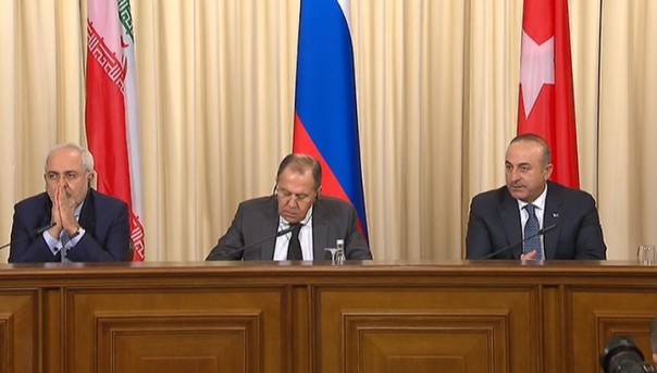 Пресс-конференция Сергея Лаврова и глав МИД Ирана и Турции. Россия, Иран и Турция готовы стать гарантами между Дамаском и оппозицией