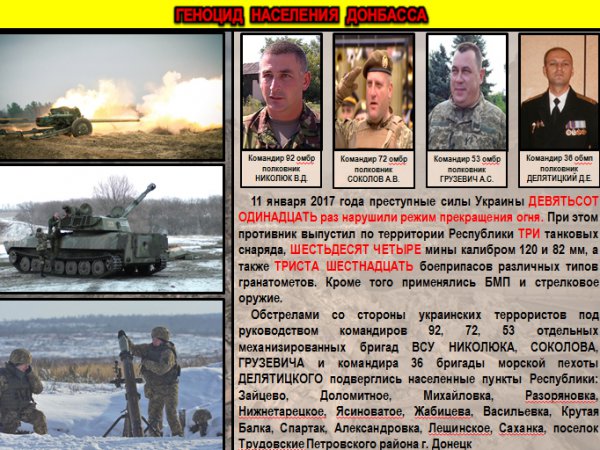 Сводка от МО ДНР 17 января 2017. Укрофашисты за сутки 427 раз обстреляли ДНР, повреждено 10 домостроений, погиб военнослужащий