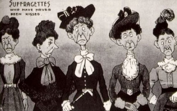 Ретрооткрытки, показывающие страх общества перед расширением прав женщин