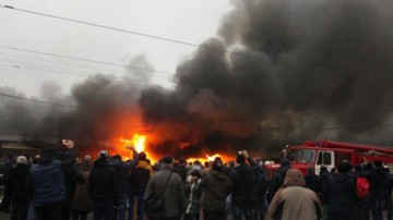 Рынок «Привоз» полыхает в Одессе