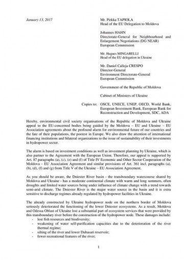 Экологи из Молдовы и Украины заявляют об угрозе исчезновения Днестра 