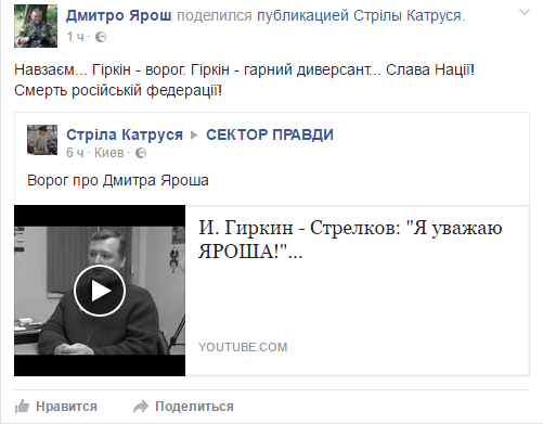 Александр Роджерс: Гиркин и Ярош — закономерный фейк Александр Роджерс: Гиркин и Ярош — закономерный фейк