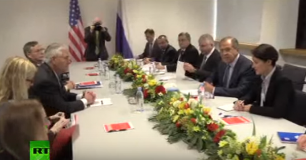 Сергей Лавров проводит встречу с Госсекретарем США Рексом Тиллерсоном