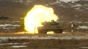 Дрифт 40-тонного танка: в Алабино стартовал «Танковый биатлон» - видео