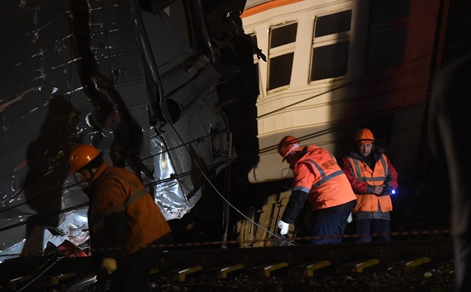 Десятки пострадавших: в Москве электричка столкнулась с поездом на Брест Десятки пострадавших: в Москве электричка столкнулась с поездом на Брест