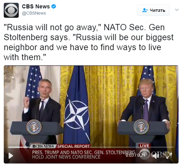 Генсек НАТО признал важность нормализации отношений с Россией Генсек НАТО признал важность нормализации отношений с Россией