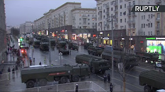 Проезд военной техники по Тверской на репетицию парада Победы