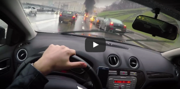 Очередной сгоревший Maserati мажора сняли на видео