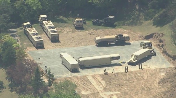 Позиции систем заатмосферного перехвата ракет THAAD в южнокорейской провинции Кенсан-Намдо