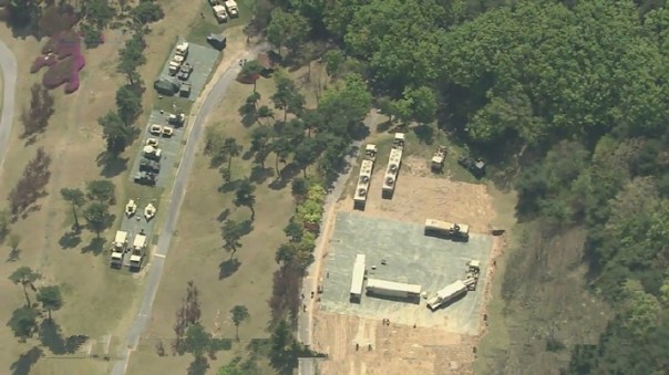 Позиции систем заатмосферного перехвата ракет THAAD в южнокорейской провинции Кенсан-Намдо