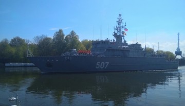 Новейший тральщик "Александр Обухов" прибыл в порт постоянной дислокации Балтийск
