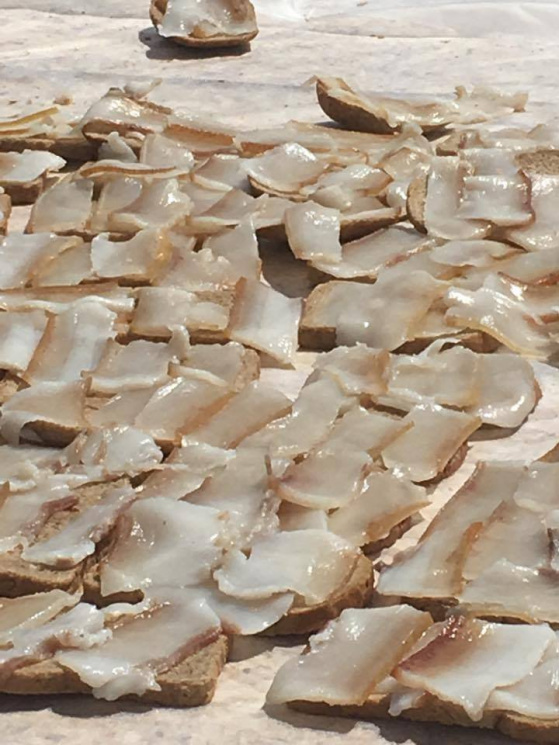 Пэрэмога: В Херсонской области выложили гигантский трезуб из сала, весом 200 кг Пэрэмога: В Херсонской области выложили гигантский трезуб из сала, весом 200 кг