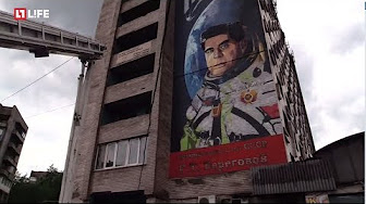 В ДНР нарисовали огромное граффити лётчика-космонавта СССР Георгия Берегового