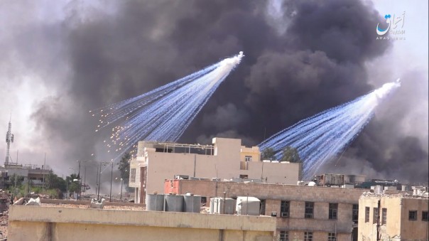 Бомбардировка Мосула белым фосфором - пиндосы выжигают последние 2 квартала