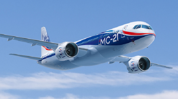 Опытный российский самолет МС-21 совершил первый международный полет