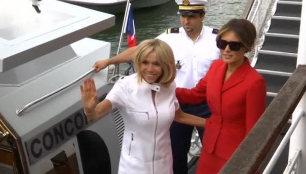 Трамп в Париже: политика, платья первых леди и новый конфуз CNN