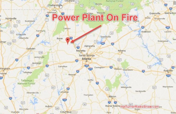 Очень большой пожар на электростанции в США. Очень большой пожар на электростанции в США.