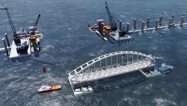 Транспортировка арки Керченского моста: таймлапс и съемка с квадрокоптера