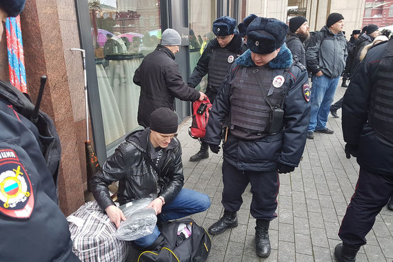 Массовые задержания в центре Москвы