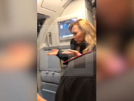 "Руки убери, прыщавый!" Агрессивная пассажирка самолёта подралась с полицией