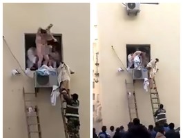 Пожар в бане заставил клиентов вылезать через окно голышом (видео)