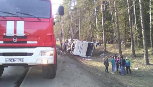 В Подмосковье машина столкнулась с автобусом: один погибший, 15 детей пострадали
